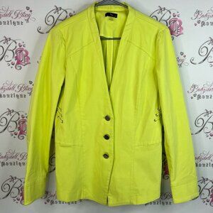 Renuar blazer corset lace up details bright green Neon Yellow Women's Blazer